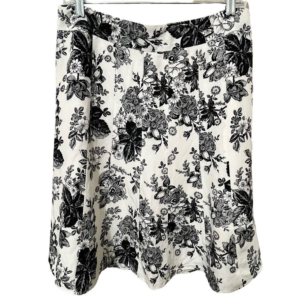 Loft‎ Women’s Tiered Skirt Size 12 Linen Blend Fully Lined Zip